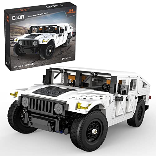 CaDA Humvee SUV-Auto-Bauset, autorisiertes Auto-Modell-Set, 1:12, simuliertes Fahrzeug, 1380 Teile, Bausteine, Spielzeug für Kinder und Erwachsene, für Jungen, Hobbyisten, Sammler von CaDA