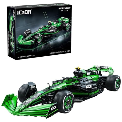 CADA C64010W Technik Auto für Kick Sauber F1 Team C44 Rennauto, 2553 KIemmbausteine Rennwagen Modell, im Maßstab 1: 8 Bausatz von CADASpaß