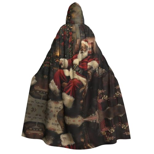 CADREWY Bequemer Kapuzenumhang für Erwachsene mit Weihnachtsdruck, für Männer und Frauen, Cosplay, Karneval, Motto-Partys von CADREWY