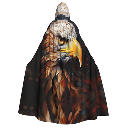 CADREWY Bequemer Kapuzenumhang mit Adleraufdruck, für Männer und Frauen, Cosplay, Karneval, Motto-Partys von CADREWY