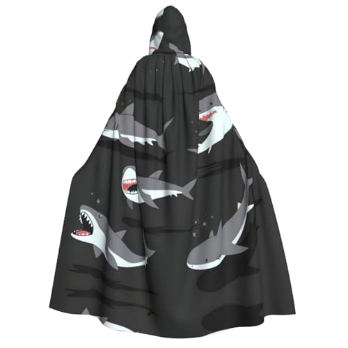 CADREWY Bequemer Kapuzenumhang mit Hai-Aufdruck, für Männer und Frauen, Cosplay, Karneval, Motto-Partys CADREWY Bequemer Kapuzenumhang mit Hai-Aufdruck, für Männer und Frauen, Cosplay, Karneval, Motto-Partys von CADREWY