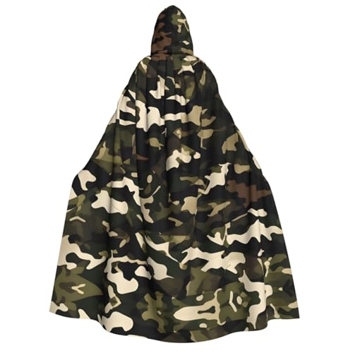 CADREWY Bequemer Umhang mit Kapuze für Erwachsene, Camouflage-Druck, für Männer und Frauen, Cosplay, Karneval, Motto-Partys, Schwarz CADREWY Bequemer Umhang mit Kapuze für Erwachsene, Camouflage-Druck, für Männer und Frauen, Cosplay, Karneval, Motto-Partys, Schwarz von CADREWY