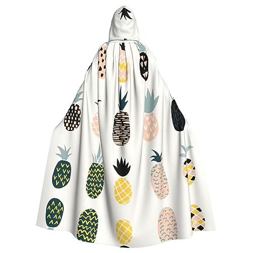 CADREWY Bezaubernder Umhang mit Kapuze in voller Länge, Ananas-Druck, Unisex, Umhang für Halloween, Cosplay und Thema CADREWY Bezaubernder Umhang mit Kapuze in voller Länge, Ananas-Druck, Unisex, Umhang für Halloween, Cosplay und Thema von CADREWY