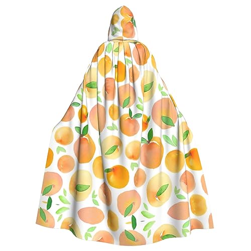 CADREWY Bezaubernder Umhang mit Kapuze in voller Länge, Pfirsichdruck, Unisex, Umhang für Halloween, Cosplay und Thema CADREWY Bezaubernder Umhang mit Kapuze in voller Länge, Pfirsichdruck, Unisex, Umhang für Halloween, Cosplay und Thema von CADREWY