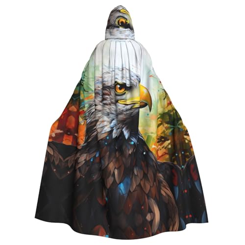 CADREWY Bezaubernder Umhang mit Kapuze in voller Länge, mit Adlermuster, Unisex, Umhang für Halloween, Cosplay und Thema CADREWY Bezaubernder Umhang mit Kapuze in voller Länge, mit Adlermuster, Unisex, Umhang für Halloween, Cosplay und Thema von CADREWY
