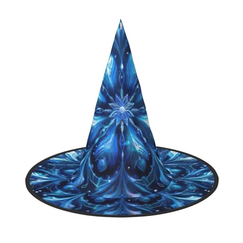 CADREWY Blauer Weihnachts-Schneeflocken-Druck, bequem, Karnevalshut für Kostümpartys, Maskerade, Urlaub, Dekorationen, Hut von CADREWY