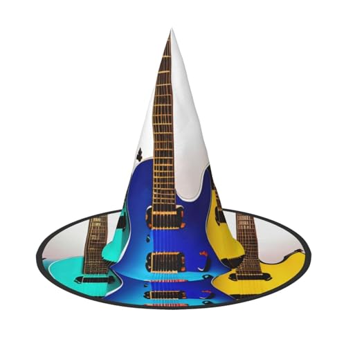 CADREWY Bunte Gitarren-Druck, bequem, Karnevalshut für Kostümpartys, Maskerade, Urlaub, Dekorationen, Hut von CADREWY