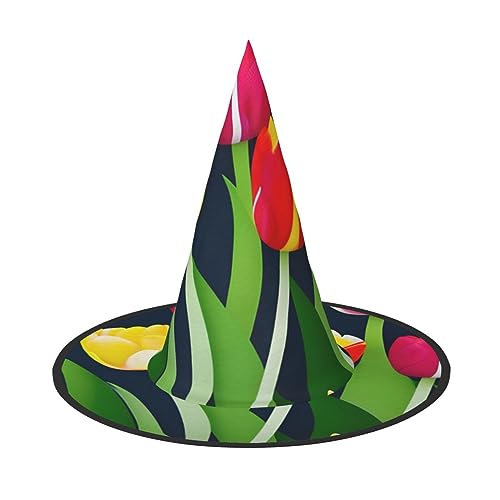 CADREWY Buntes Tulpenmuster, bequem, Karnevalshut für Kostümpartys, Maskerade, Urlaub, Dekorationen, Hut von CADREWY