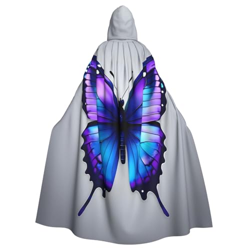 CADREWY Eleganter Kapuzenumhang für Damen und Herren, mit Schmetterlingen, für Cosplay, Karneval, Partys, Maskerade, Events von CADREWY