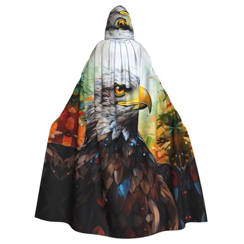 CADREWY Eleganter Kapuzenumhang mit Adleraufdruck, für Damen und Herren, für Cosplay, Karneval, Partys, Maskerade, Events von CADREWY