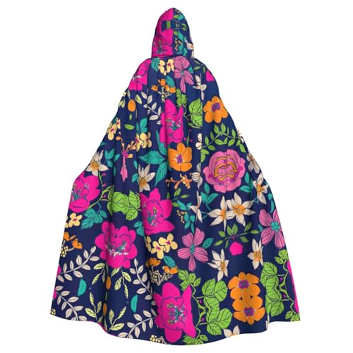 CADREWY Eleganter Kapuzenumhang mit Blumendruck für Damen und Herren, für Cosplay, Karneval, Partys, Maskerade, Events von CADREWY