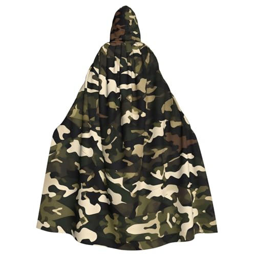 CADREWY Eleganter Kapuzenumhang mit Camouflage-Muster für Damen und Herren, für Cosplay, Karneval, Partys, Maskerade, Events von CADREWY