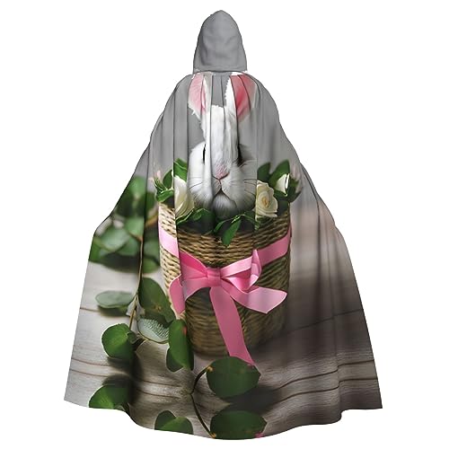 CADREWY Eleganter Kapuzenumhang mit Hasen-Rosette für Damen und Herren, für Cosplay, Karneval, Partys, Maskerade, Events von CADREWY