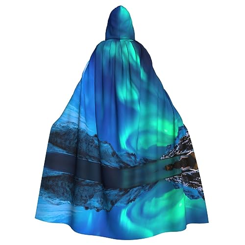 CADREWY Eleganter Kapuzenumhang mit Nordlichtern, für Damen und Herren, für Cosplay, Karneval, Partys, Maskerade, Events von CADREWY