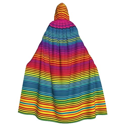 CADREWY Eleganter Kapuzenumhang mit Regenbogenmuster für Damen und Herren, für Cosplay, Karneval, Partys, Maskerade, Events, Schwarz von CADREWY