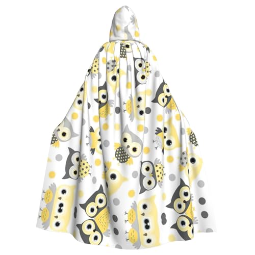CADREWY Eleganter Kapuzenumhang mit Tier-Cartoon-Eulen, niedlicher Druck, für Damen und Herren, für Cosplay, Karneval, Partys, Maskerade, Events CADREWY Eleganter Kapuzenumhang mit Tier-Cartoon-Eulen, niedlicher Druck, für Damen und Herren, für Cosplay, Karneval, Partys, Maskerade, Events von CADREWY