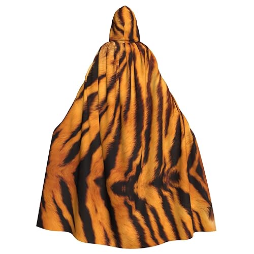 CADREWY Eleganter Kapuzenumhang mit Tiger-Streifenmuster, für Damen und Herren, für Cosplay, Karneval, Partys, Maskerade, Events von CADREWY