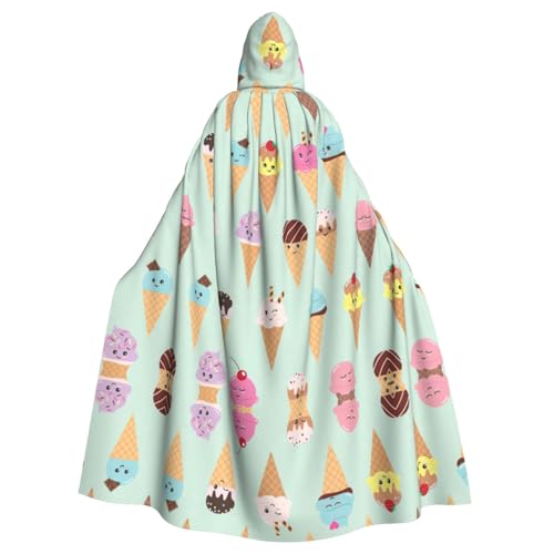 CADREWY Eleganter Umhang mit Eistüten und Kapuze, für Damen und Herren, für Cosplay, Karneval, Partys, Maskerade, Events CADREWY Eleganter Umhang mit Eistüten und Kapuze, für Damen und Herren, für Cosplay, Karneval, Partys, Maskerade, Events von CADREWY