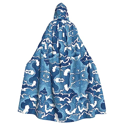 CADREWY Eleganter Umhang mit Kapuze für Damen und Herren, Motiv: Stormy Sea Print, für Cosplay, Karneval, Partys, Maskerade CADREWY Eleganter Umhang mit Kapuze für Damen und Herren, Motiv: Stormy Sea Print, für Cosplay, Karneval, Partys, Maskerade von CADREWY