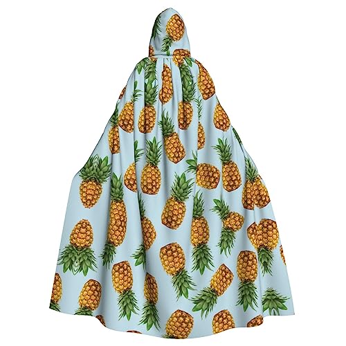 CADREWY Eleganter Umhang mit Kapuze für Damen und Herren, mit Ananasaufdruck, für Cosplay, Karneval, Partys, Maskerade, Events von CADREWY
