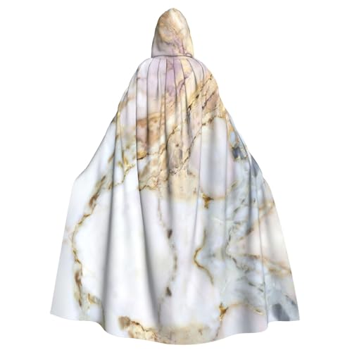CADREWY Eleganter Umhang mit Kapuze mit Marmor-Druck, für Damen und Herren, für Cosplay, Karneval, Partys, Maskerade, Events von CADREWY