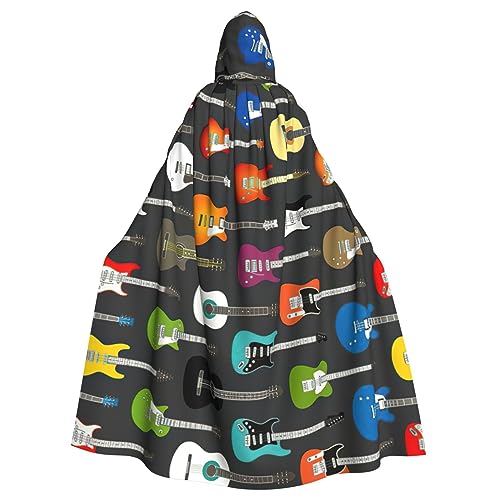 CADREWY Farbiger Akustik- und Gitarren-Druck, bezaubernder Umhang mit Kapuze, Unisex, Umhang für Halloween, Cosplay und Thema CADREWY Farbiger Akustik- und Gitarren-Druck, bezaubernder Umhang mit Kapuze, Unisex, Umhang für Halloween, Cosplay und Thema von CADREWY