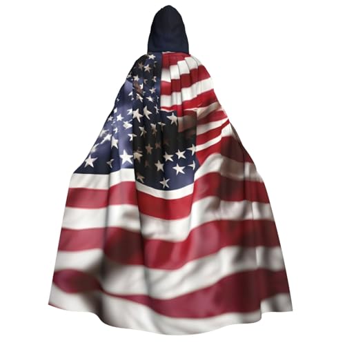 CADREWY Feuerwehrmann Amerikanische Flagge, bequemer Kapuzenumhang für Erwachsene für Männer und Frauen, Cosplay, Karneval, Motto-Partys, schwarz CADREWY Feuerwehrmann Amerikanische Flagge, bequemer Kapuzenumhang für Erwachsene für Männer und Frauen, Cosplay, Karneval, Motto-Partys, schwarz von CADREWY