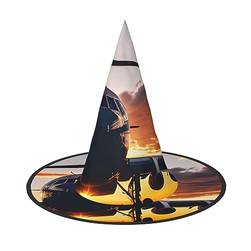 CADREWY Flugzeug-Druck bei Sonnenuntergang, bequem, Karnevalshut, für Kostümpartys, Maskerade, Urlaub, Dekorationen von CADREWY