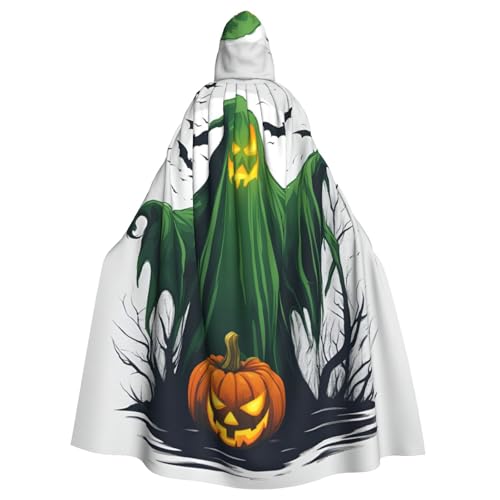 CADREWY Grüner Geister-Horror-Halloween-Kürbis-Druck, bezaubernder Umhang mit Kapuze, in voller Länge, Unisex, Umhang für Halloween, Cosplay und Thema CADREWY Grüner Geister-Horror-Halloween-Kürbis-Druck, bezaubernder Umhang mit Kapuze, in voller Länge, Unisex, Umhang für Halloween, Cosplay und Thema von CADREWY