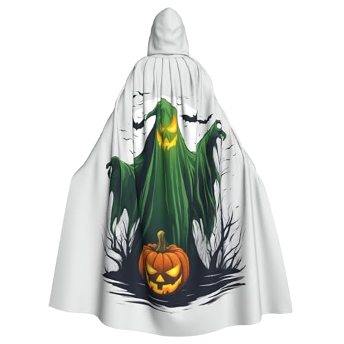 CADREWY Grüner Geister-Horror-Halloween-Kürbis-Druck, bezaubernder Umhang mit Kapuze, in voller Länge, Unisex, Umhang für Halloween, Cosplay und Thema CADREWY Grüner Geister-Horror-Halloween-Kürbis-Druck, bezaubernder Umhang mit Kapuze, in voller Länge, Unisex, Umhang für Halloween, Cosplay und Thema von CADREWY