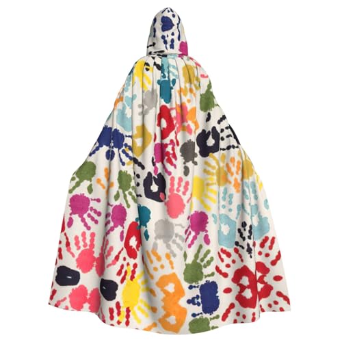 CADREWY Handabdruck-Umhang mit Kapuze, bezaubernd, voller Länge, Unisex, Umhang für Halloween, Cosplay und Thema CADREWY Handabdruck-Umhang mit Kapuze, bezaubernd, voller Länge, Unisex, Umhang für Halloween, Cosplay und Thema von CADREWY