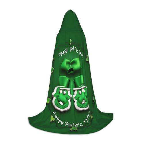 CADREWY Kapuzenumhang mit Aufdruck "Happy St. Patrick's Day", Unisex, Gothic-Kostüm, Karneval, Mottopartys, Vampir, festliche Dekoration von CADREWY
