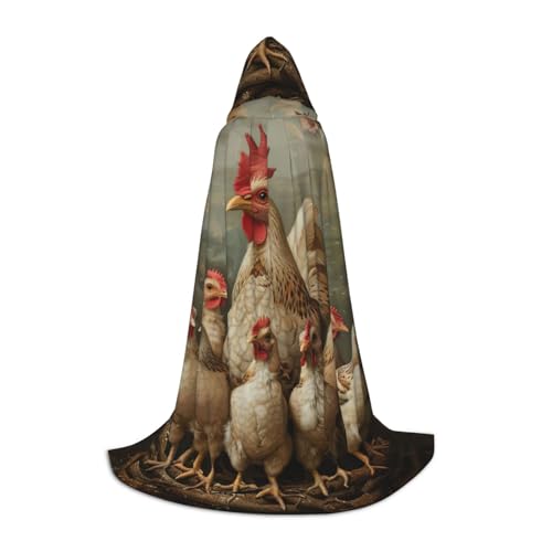 CADREWY Kapuzenumhang mit Hühnerbrut, Unisex, Gothic-Kostüm, Karneval, Mottopartys, Vampir, festliche Dekoration von CADREWY