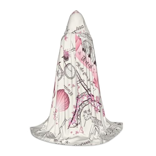 CADREWY Kapuzenumhang mit Hund und Paris, Unisex, Gothic-Kostüm, Karneval, Mottopartys, Vampir, festliche Dekoration von CADREWY
