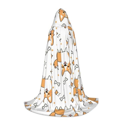 CADREWY Kapuzenumhang mit Hundeaufdruck, Unisex, Gothic-Kostüm, Karneval, Mottopartys, Vampir, festliche Dekoration von CADREWY