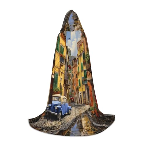 CADREWY Kapuzenumhang mit italienischem Straßendruck, Unisex, Gothic-Kostüm, Karneval, Mottopartys, Vampir, festliche Dekoration CADREWY Kapuzenumhang mit italienischem Straßendruck, Unisex, Gothic-Kostüm, Karneval, Mottopartys, Vampir, festliche Dekoration von CADREWY