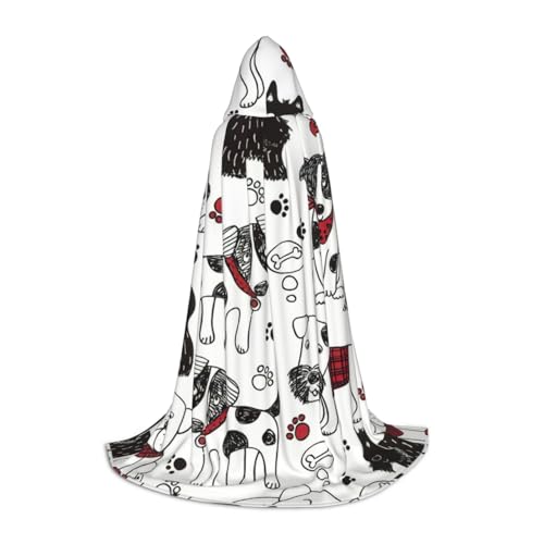 CADREWY Kapuzenumhang mit schönem Hunde-Aufdruck, Unisex, Gothic-Kostüm, Karneval, Mottopartys, Vampir, festliche Dekoration CADREWY Kapuzenumhang mit schönem Hunde-Aufdruck, Unisex, Gothic-Kostüm, Karneval, Mottopartys, Vampir, festliche Dekoration von CADREWY