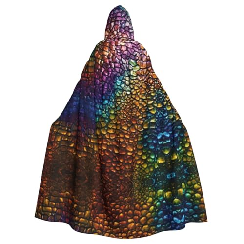 CADREWY Klassischer Schlangenhaut-Druck, eleganter Kapuzenumhang für Damen und Herren, für Cosplay, Karneval, Partys, Maskerade Events von CADREWY