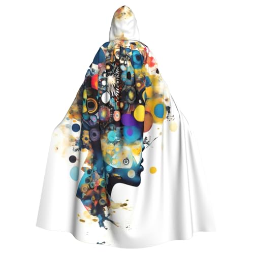 CADREWY Künstliche Intelligenz, Gehirndruck, eleganter Kapuzenumhang für Damen und Herren, für Cosplay, Karneval, Partys, Maskerade, Events von CADREWY