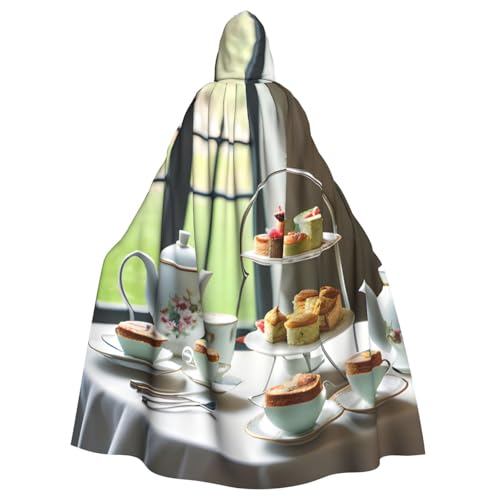 CADREWY Nachmittagstee-Druck, bezaubernder Umhang mit Kapuze, Unisex, Umhang für Halloween, Cosplay und Thema CADREWY Nachmittagstee-Druck, bezaubernder Umhang mit Kapuze, Unisex, Umhang für Halloween, Cosplay und Thema von CADREWY