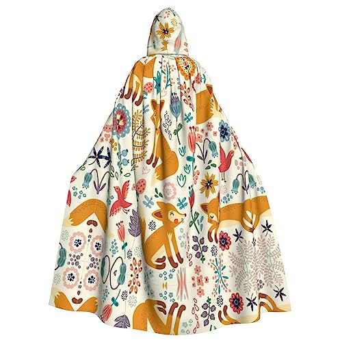 CADREWY Niedlicher Umhang mit floralem Tiermuster, bezaubernd, volle Länge, Kapuzenumhang, Unisex, Umhang für Halloween, Cosplay und Thema CADREWY Niedlicher Umhang mit floralem Tiermuster, bezaubernd, volle Länge, Kapuzenumhang, Unisex, Umhang für Halloween, Cosplay und Thema von CADREWY