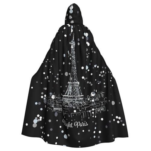 CADREWY Night Paris Eiffelturm-Druck, eleganter Kapuzenumhang für Damen und Herren, für Cosplay, Karneval, Partys, Maskerade Events CADREWY Night Paris Eiffelturm-Druck, eleganter Kapuzenumhang für Damen und Herren, für Cosplay, Karneval, Partys, Maskerade Events von CADREWY