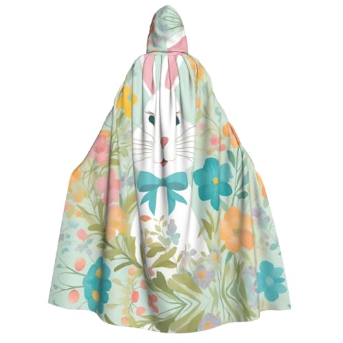 CADREWY Osterhasen-Blumendruck, bequemer Kapuzenumhang für Erwachsene für Männer und Frauen, Cosplay, Karneval, Motto-Partys CADREWY Osterhasen-Blumendruck, bequemer Kapuzenumhang für Erwachsene für Männer und Frauen, Cosplay, Karneval, Motto-Partys von CADREWY