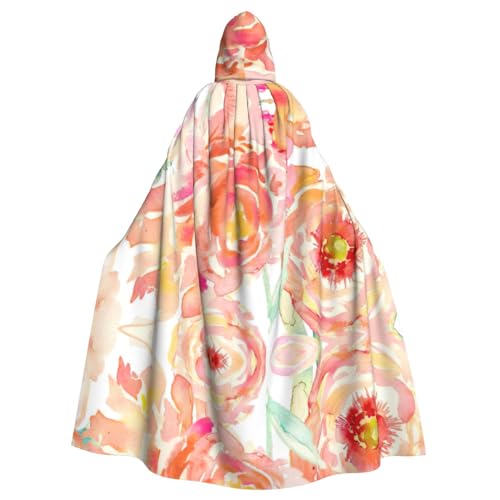 CADREWY Pfirsich-Pfingstrosen-Druck, bezaubernder Umhang mit Kapuze, Unisex, Umhang für Halloween, Cosplay und Thema CADREWY Pfirsich-Pfingstrosen-Druck, bezaubernder Umhang mit Kapuze, Unisex, Umhang für Halloween, Cosplay und Thema von CADREWY