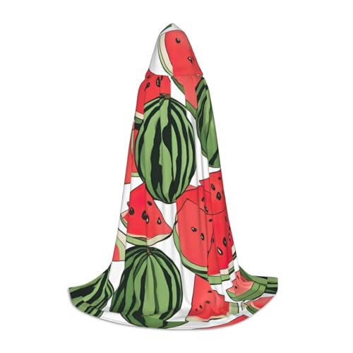 CADREWY Roter Wassermelonen-Umhang mit Kapuze, Unisex, Gothic-Kostüm, Karneval, Mottopartys, Vampir, festliche Dekoration von CADREWY
