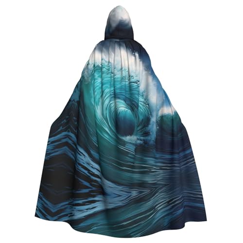 CADREWY Schöner Ozeanwellen-Druck, eleganter Kapuzenumhang für Damen und Herren, für Cosplay, Karneval, Partys, Maskerade Events CADREWY Schöner Ozeanwellen-Druck, eleganter Kapuzenumhang für Damen und Herren, für Cosplay, Karneval, Partys, Maskerade Events von CADREWY