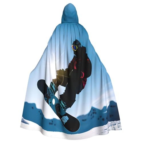 CADREWY Snowboard-Bild-Druck, bezaubernder Umhang mit Kapuze, Unisex, Umhang für Halloween, Cosplay und Thema CADREWY Snowboard-Bild-Druck, bezaubernder Umhang mit Kapuze, Unisex, Umhang für Halloween, Cosplay und Thema von CADREWY
