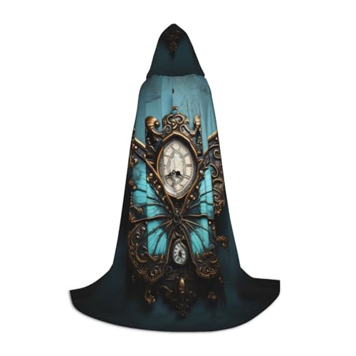 CADREWY Uhr Schmetterling Druck Kapuzenumhang Unisex Gothic Kostüm Karneval Mottopartys Vampir Festliche Dekoration CADREWY Uhr Schmetterling Druck Kapuzenumhang Unisex Gothic Kostüm Karneval Mottopartys Vampir Festliche Dekoration von CADREWY