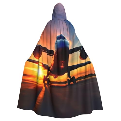 CADREWY Umhang mit Kapuze, Motiv: Flugzeug, Sonnenuntergang, Himmel, bezaubernd, volle Länge, Unisex, Umhang für Halloween, Cosplay und Thema CADREWY Umhang mit Kapuze, Motiv: Flugzeug, Sonnenuntergang, Himmel, bezaubernd, volle Länge, Unisex, Umhang für Halloween, Cosplay und Thema von CADREWY