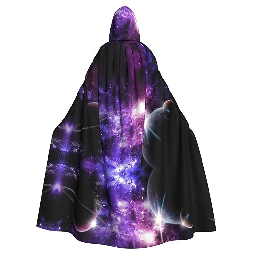 CADREWY Umhang mit Kapuze, Motiv: Galaxie, Himmel, bedruckt, für Halloween, Cosplay und Thema CADREWY Umhang mit Kapuze, Motiv: Galaxie, Himmel, bedruckt, für Halloween, Cosplay und Thema von CADREWY
